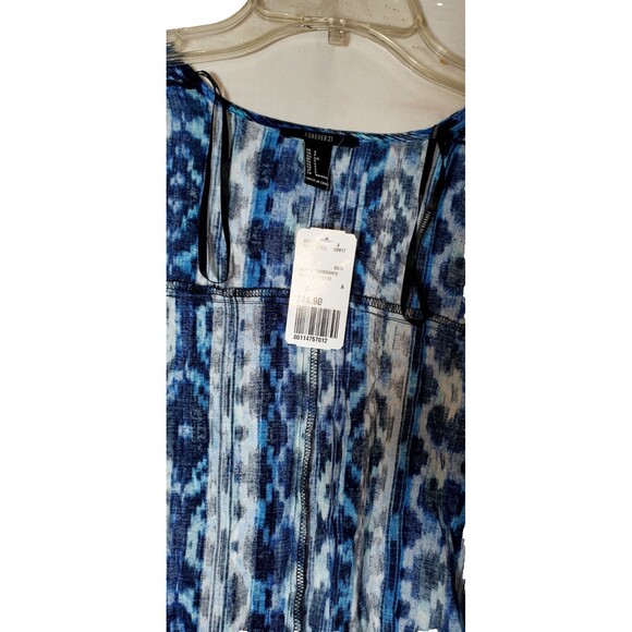 Women's Cardigan Small Blue Geometric Print NWT Open Front Lightweight Sweater - Picture 3 of 7